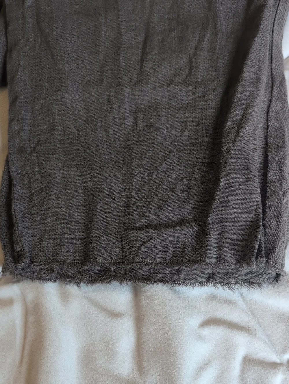 Zara Women's Charcoal Wide-Leg Linen Blend Chinos